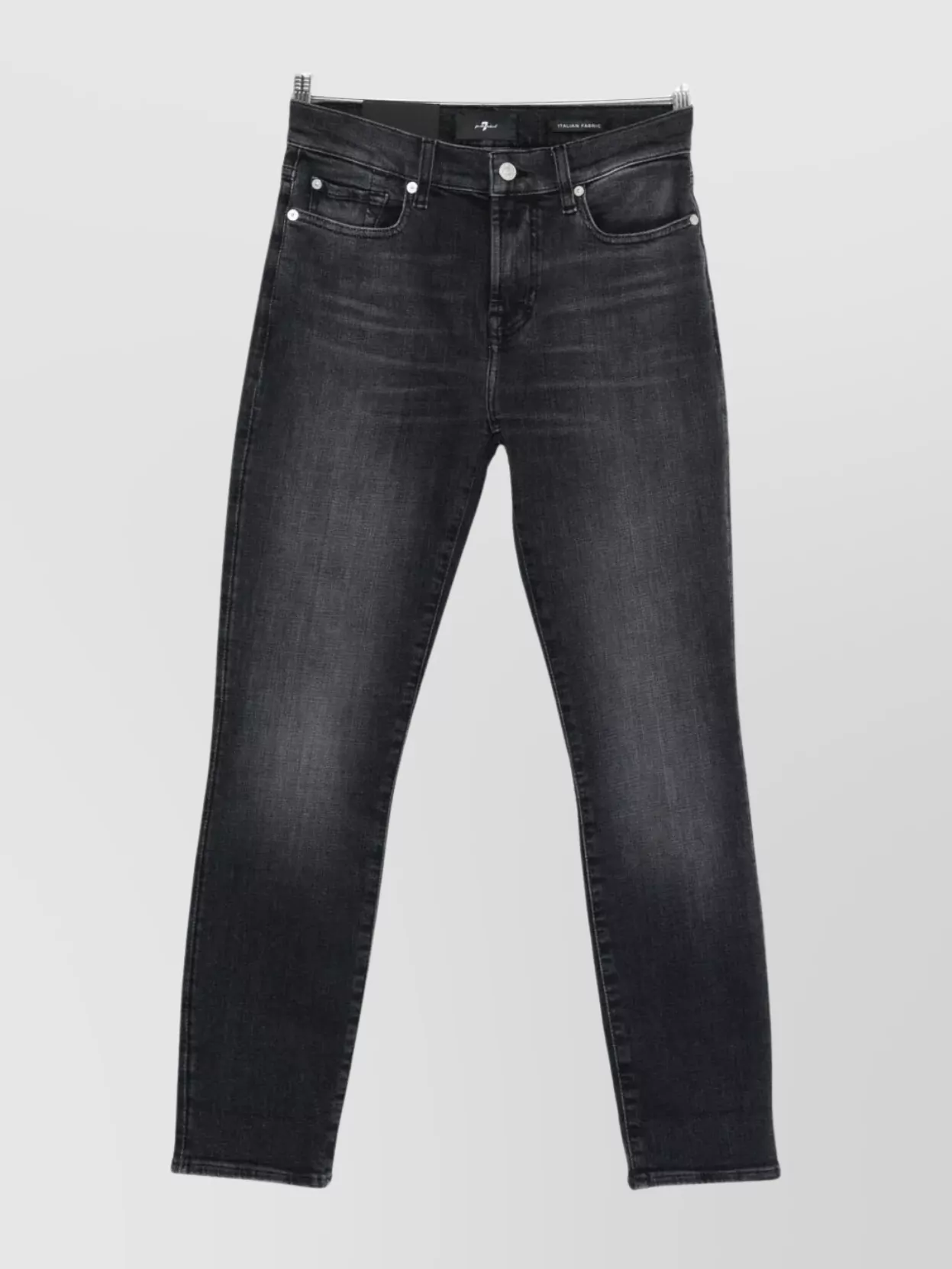 7 For All Mankind Whiskering-effect Jeans In Black
