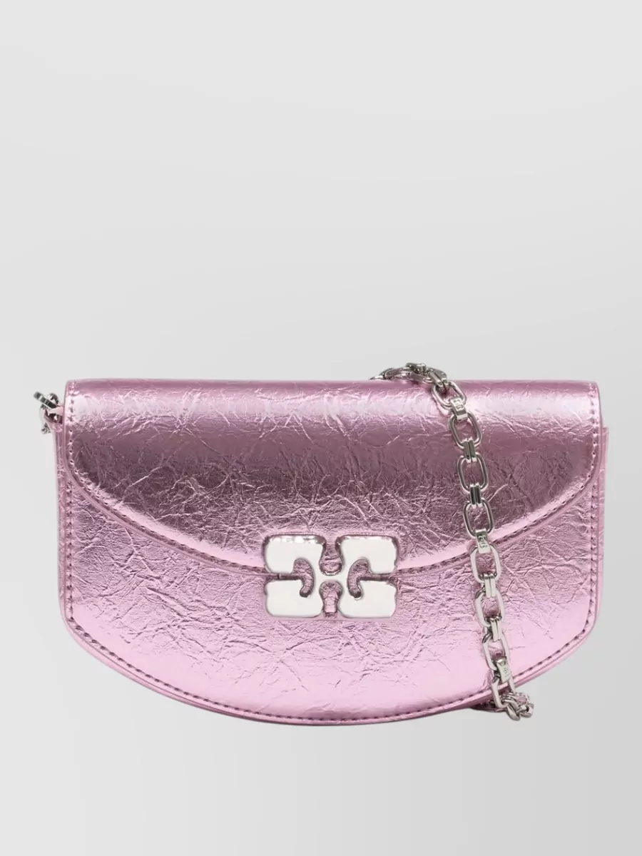 Ganni crushed crossbody wallet on chain