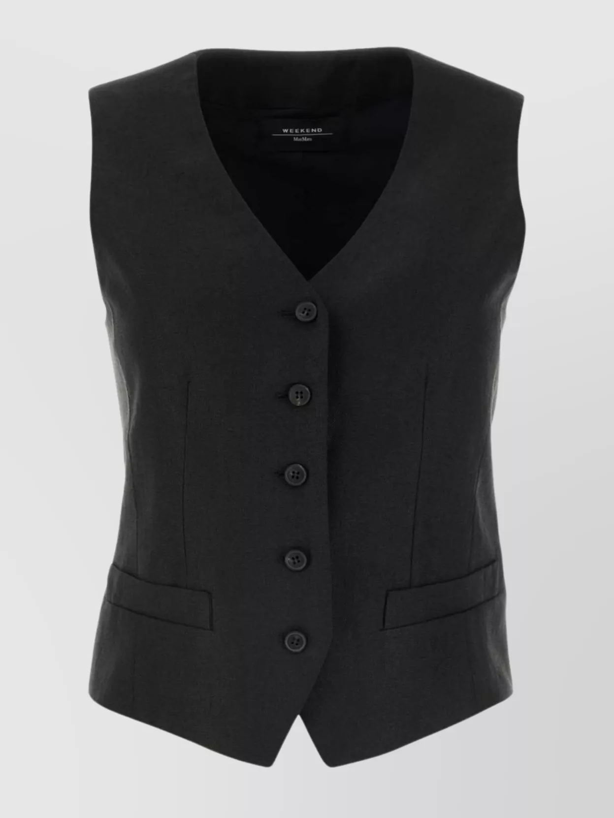 Shop Weekend Max Mara Linen Pacche Vest With Belt And Pockets