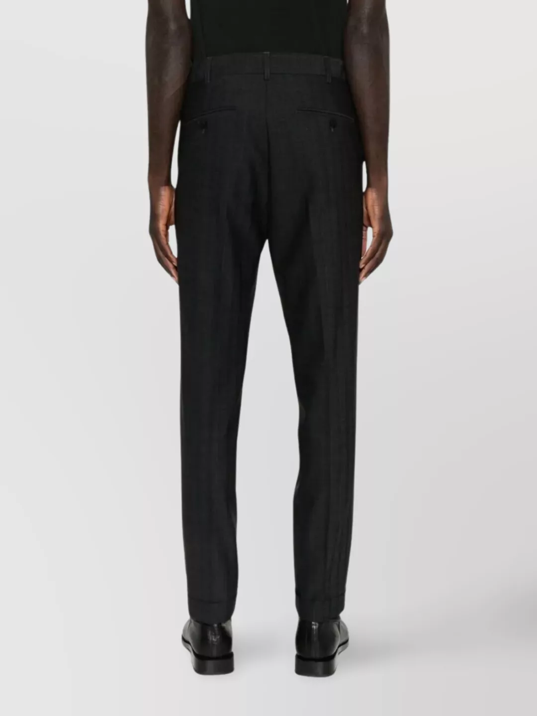 Cellar Door Tapered Wool Trousers Pleated Design