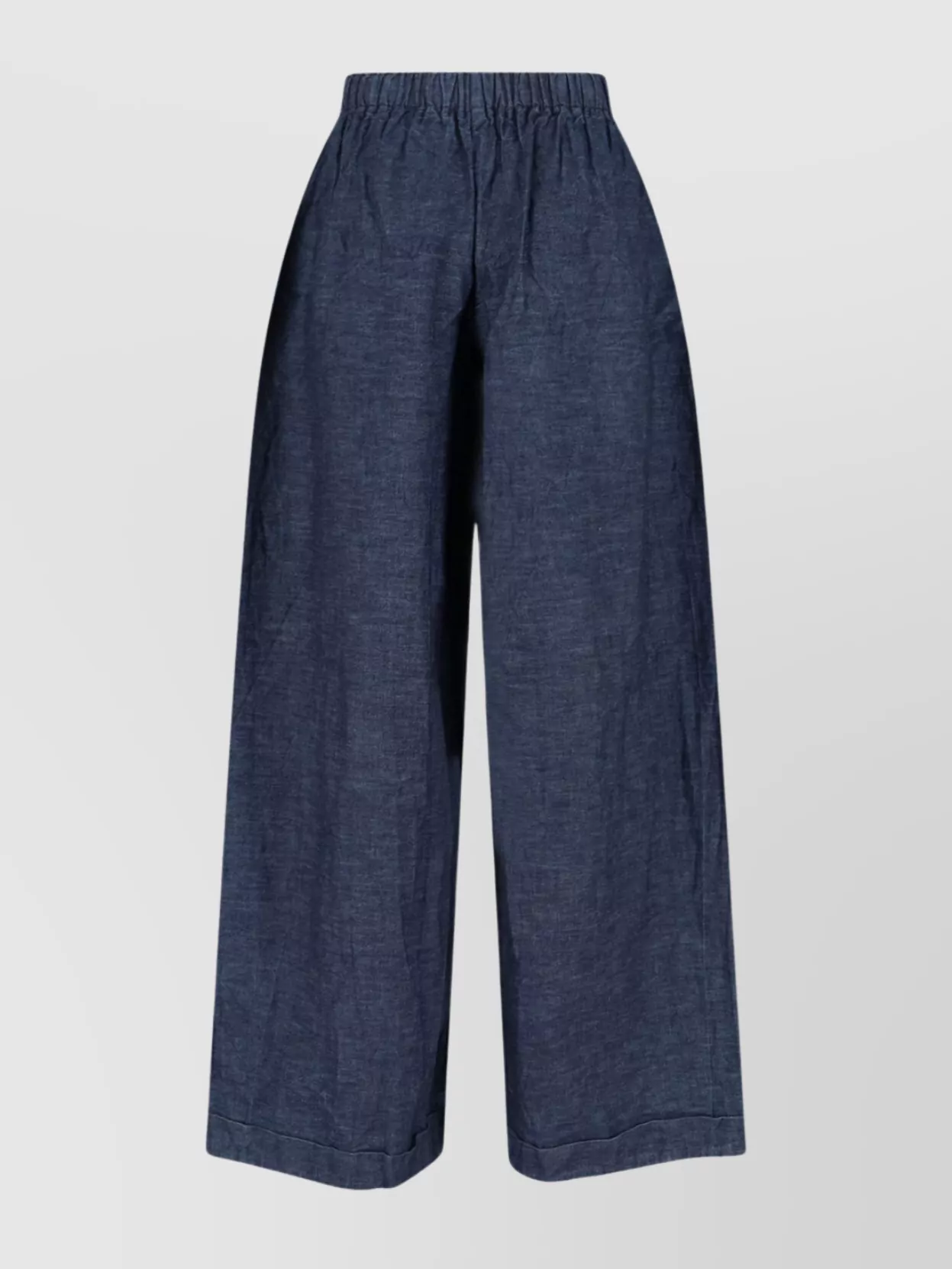 Daniela Gregis Wide Leg Trousers Elastic Waistband In Blue