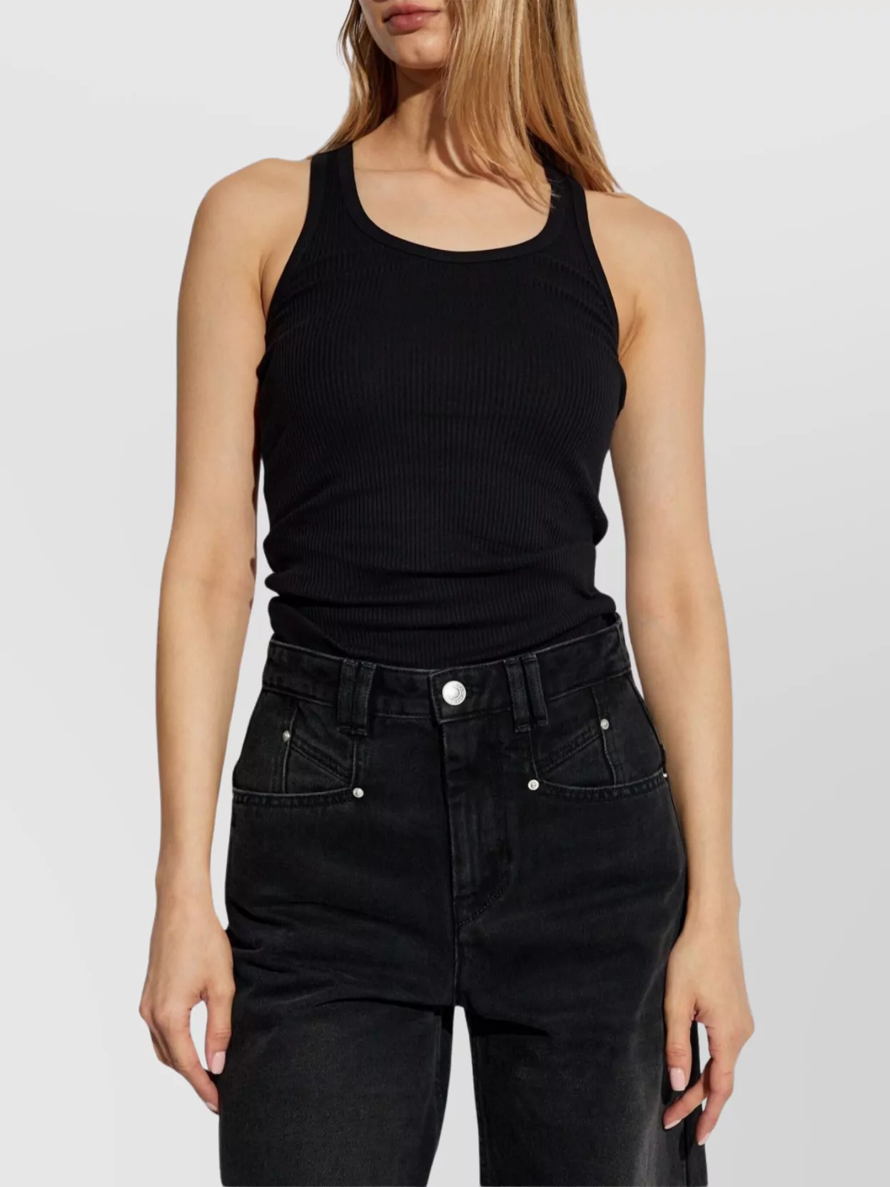 Isabel Marant Logo-embroidered Rib Knit Tank Top