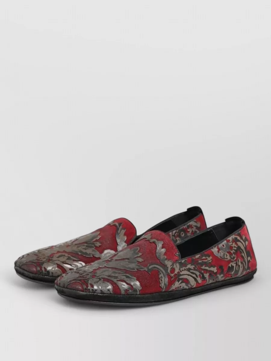 Dolce&Gabbana Jacquard Leather Slippers