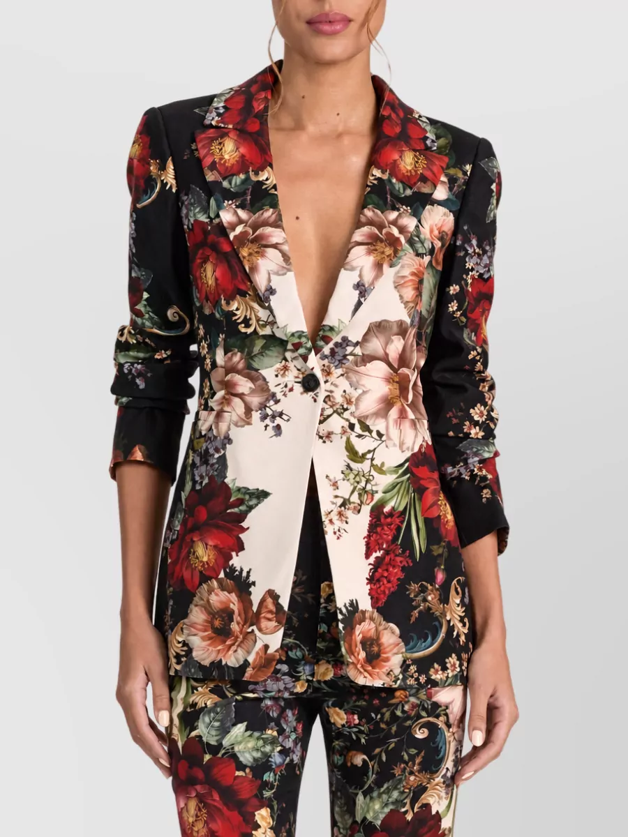 Alice + Olivia Floral-Print Single-Breasted Blazer