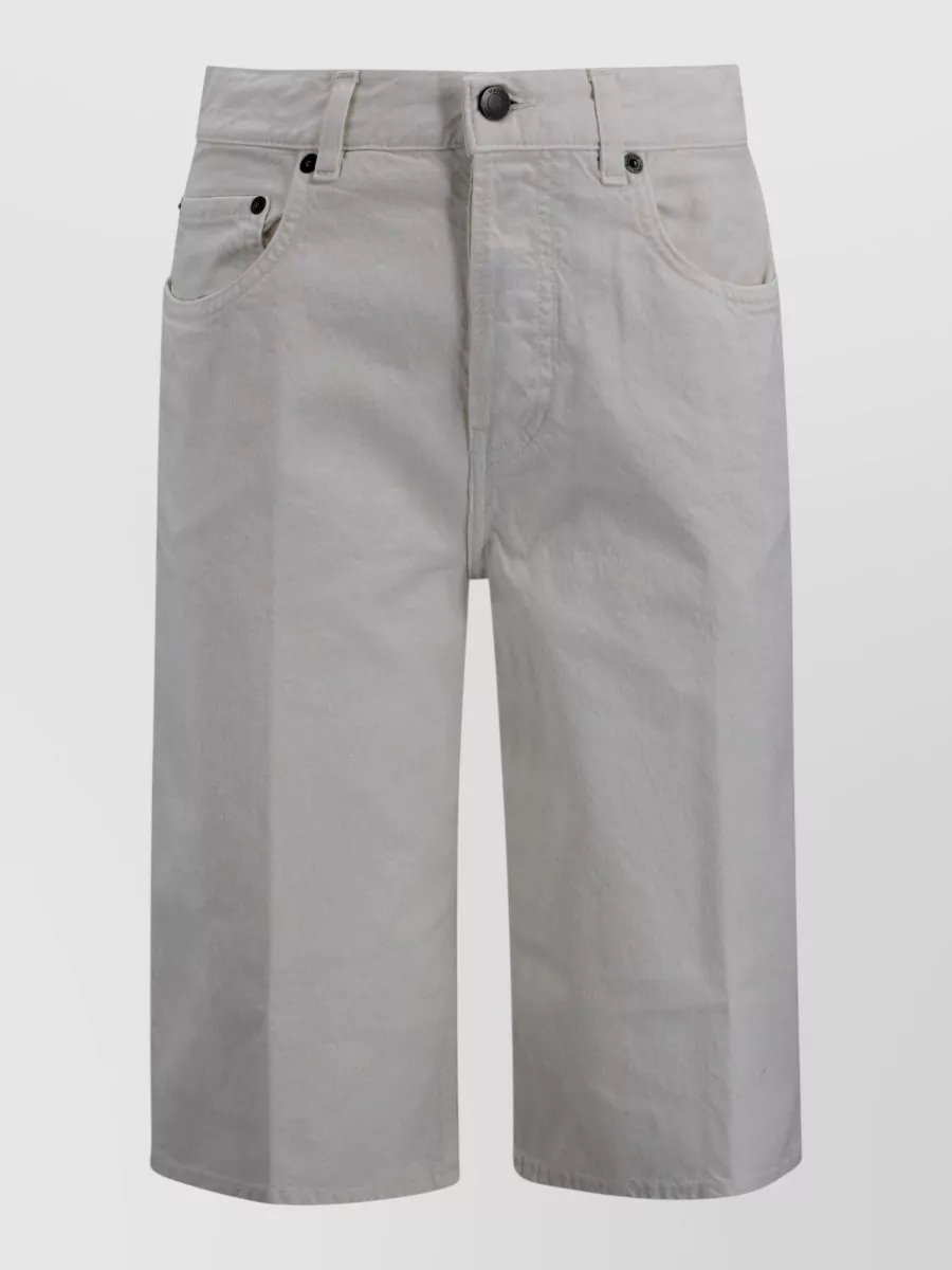 Haikure Twill Straight-Leg Knee-Length Shorts