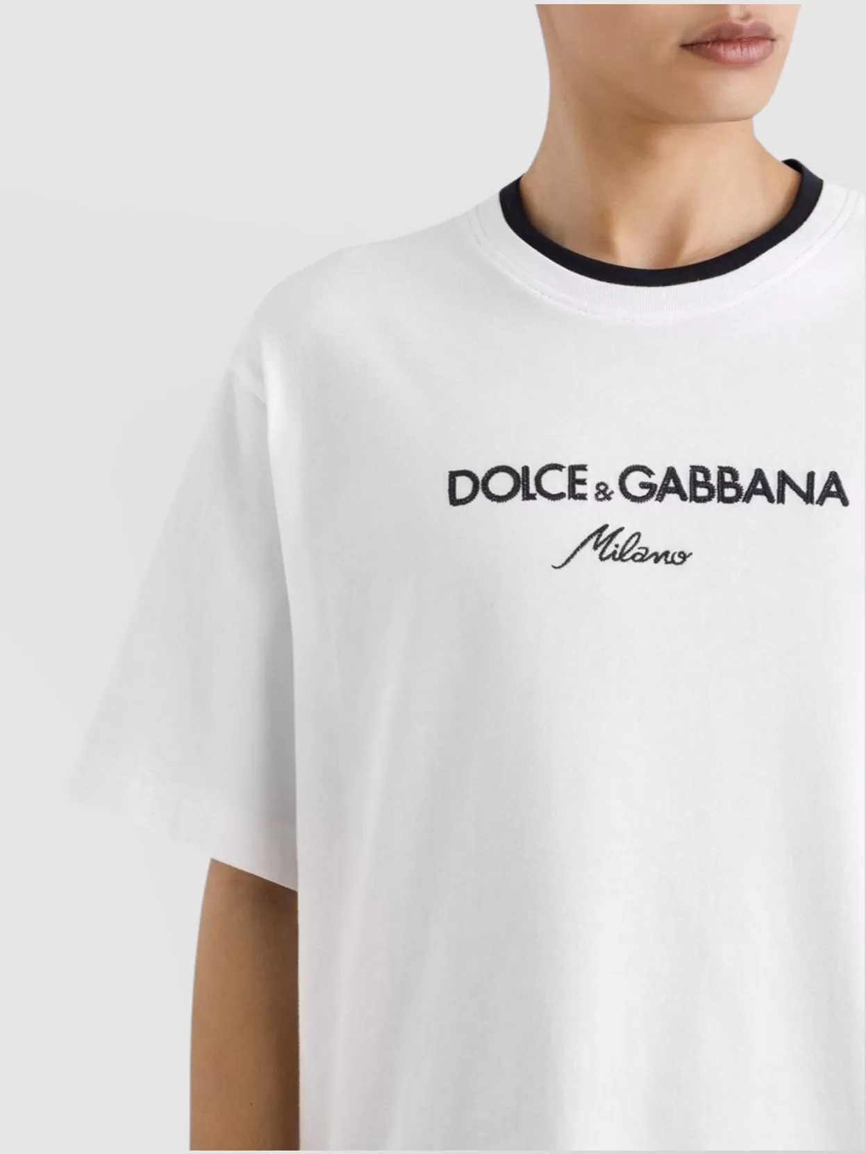 Dolce&Gabbana Logo Crew Neck T-Shirt With Contrasting Trim