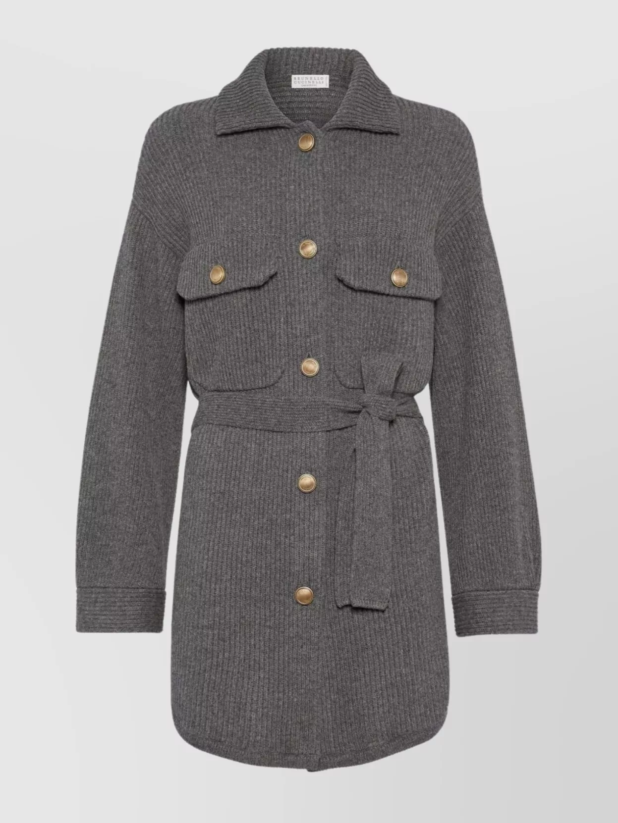 Brunello Cucinelli Virgin Wool-cashmere-silk Cardigan In Gray