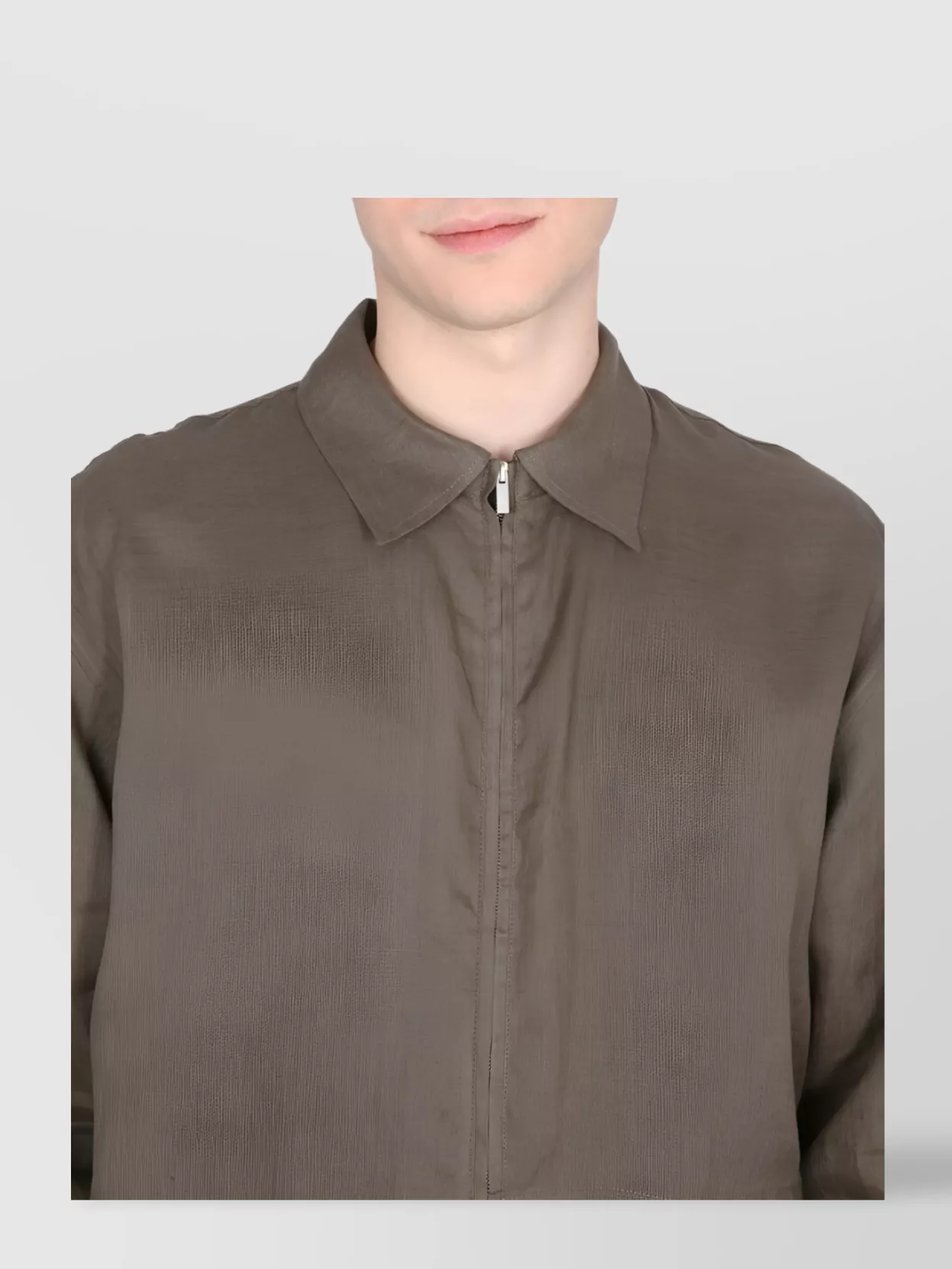 Pt Torino Elasticated Collared Linen Jacket In Gray