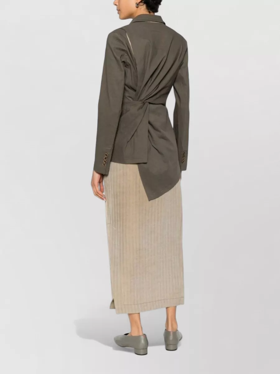 Uma Wang Asymmetric Linen Blend Suit Jacket
