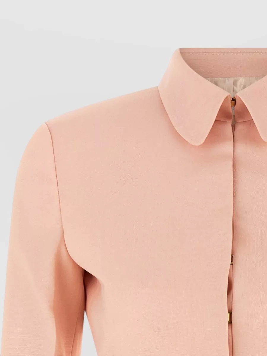Alberta Ferretti Cropped Wool Blazer