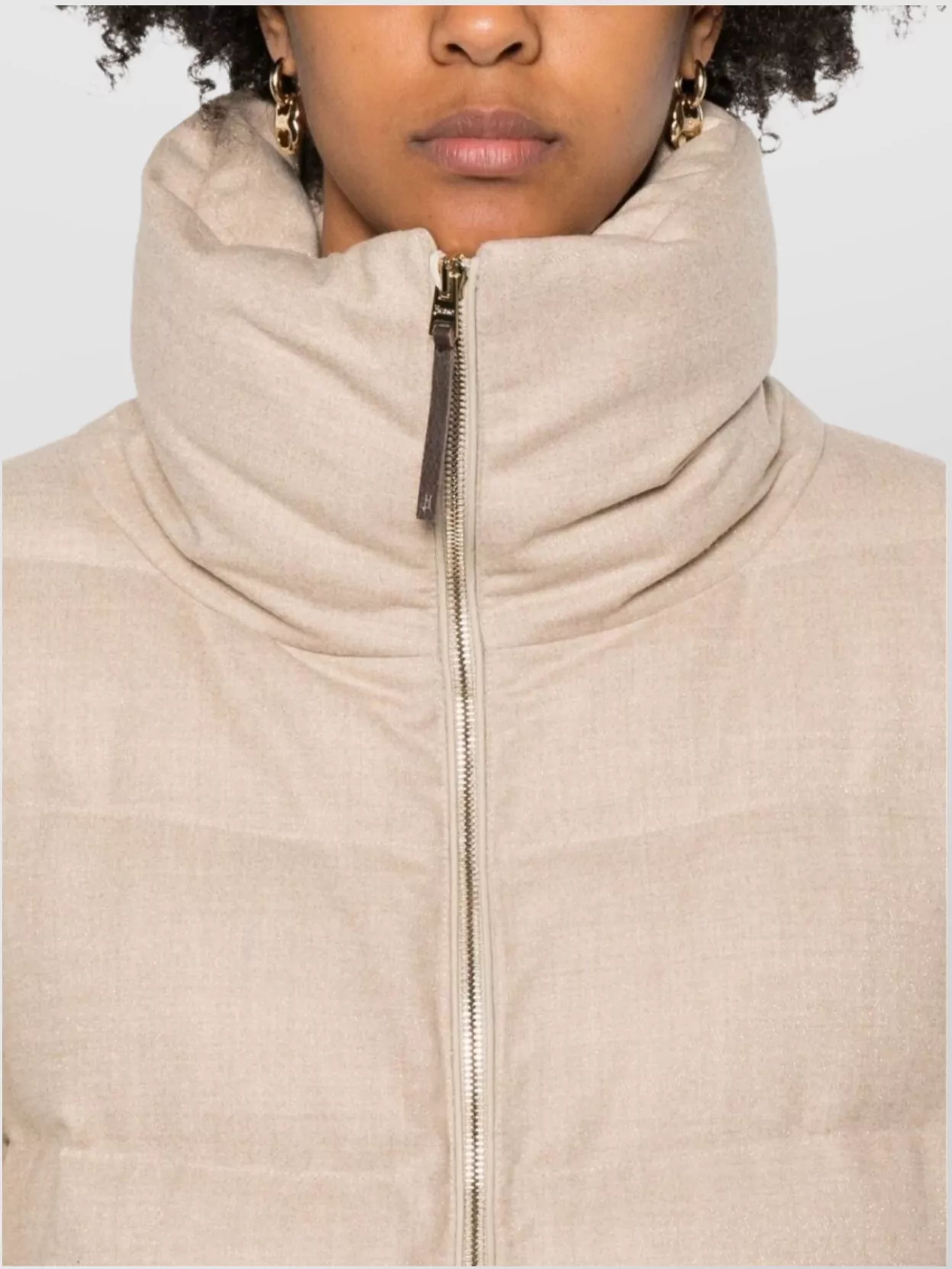 Herno Wool Quilted Midi Down Puffer Jacket