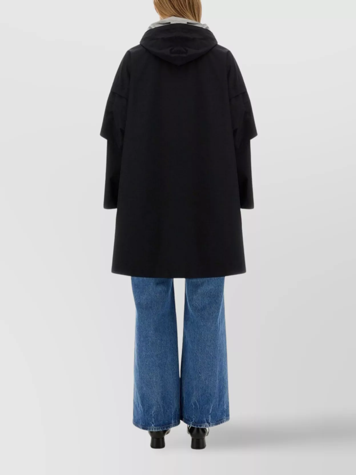 Herno Oversized Hooded Cape Layered Sleeves