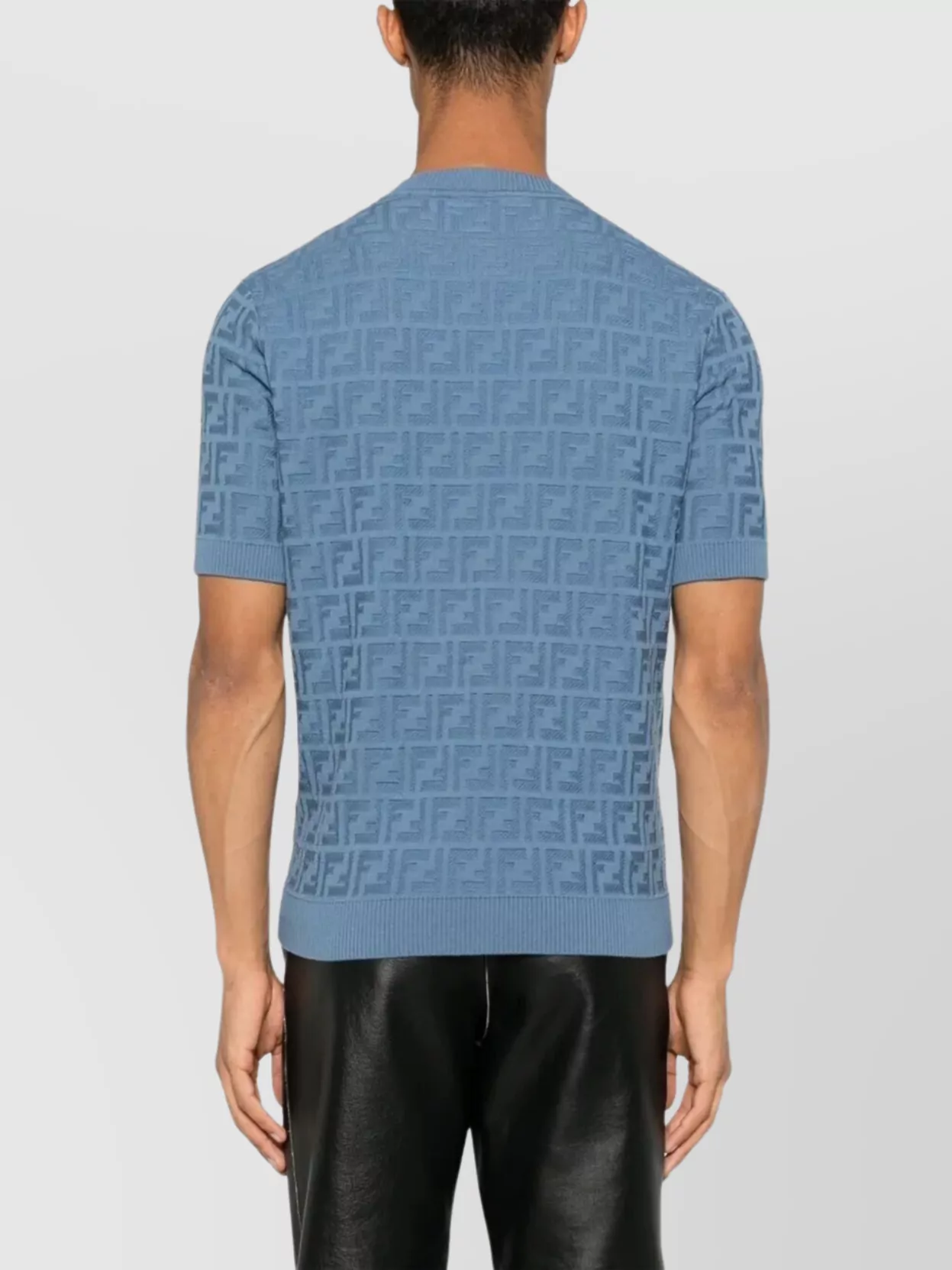 Fendi Logo Pattern Crew Neck Short-Sleeve Pullover