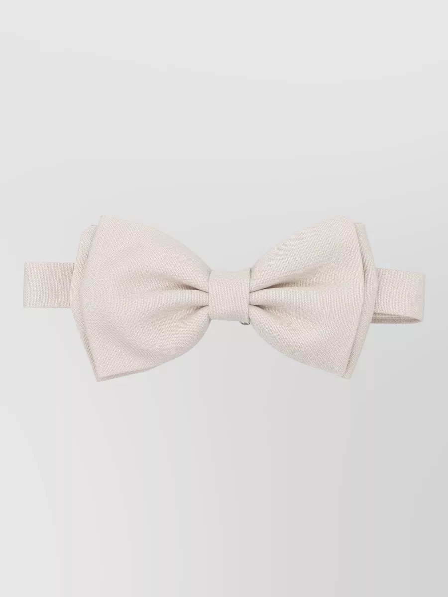 Lardini Ceremony Bow Tie Silk Viscose Texture In White