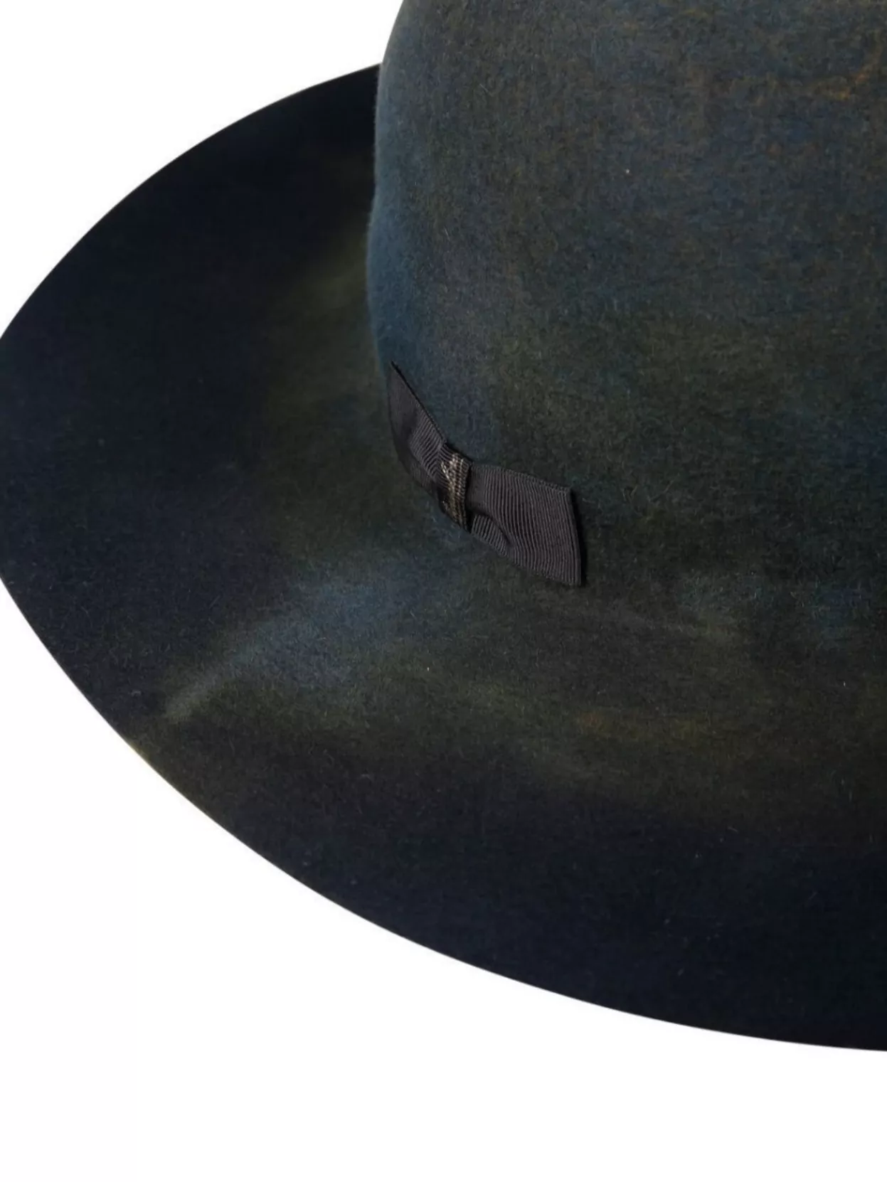 Borsalino Ribbon Detail Wide Brim Hat