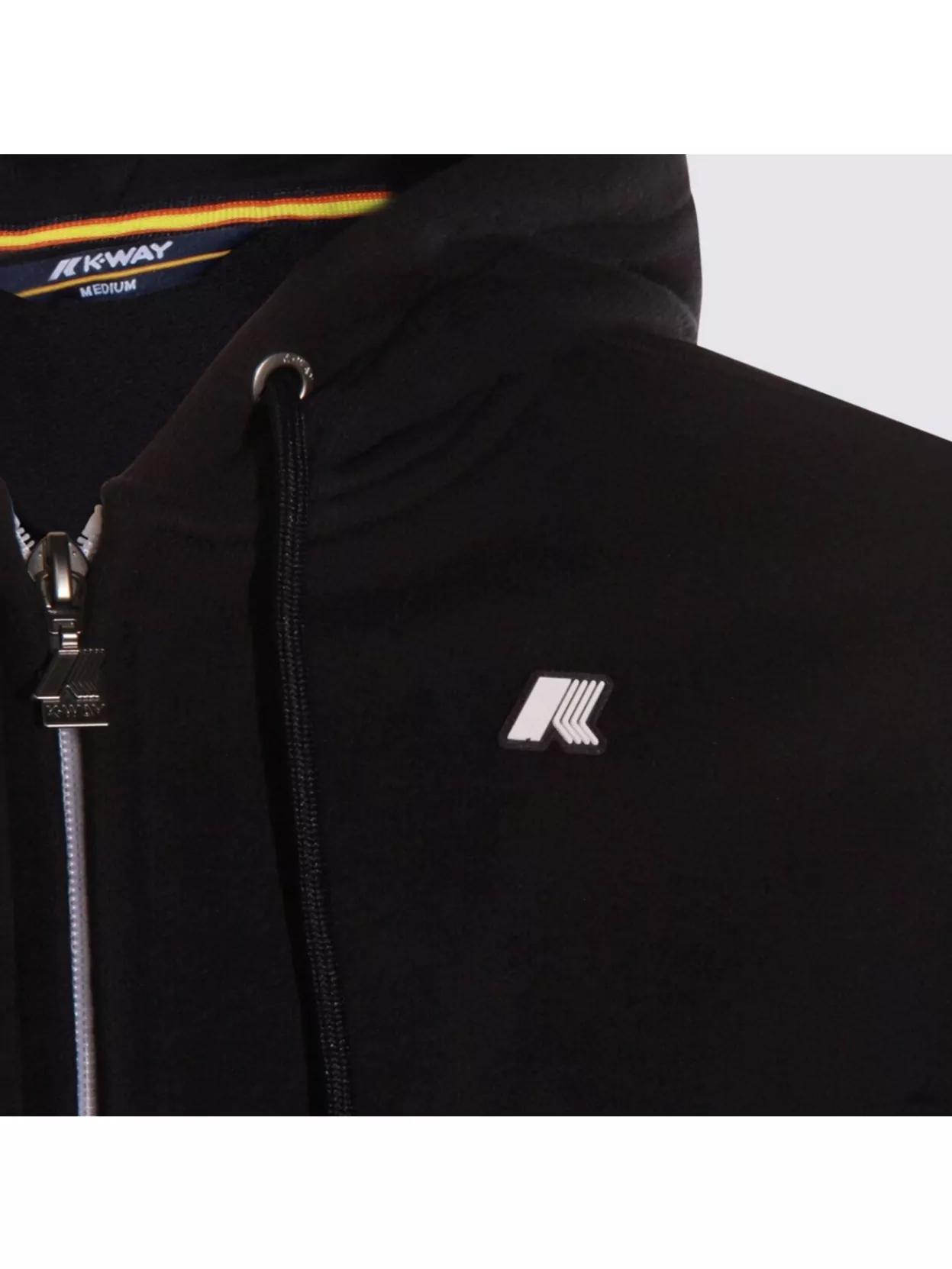 K-way Hooded Sweatshirt With Ribbed Cuffs And Hem In Blue