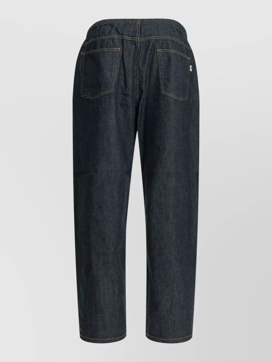 Danton Wide Leg Denim Pants Elastic Waistband In Blue