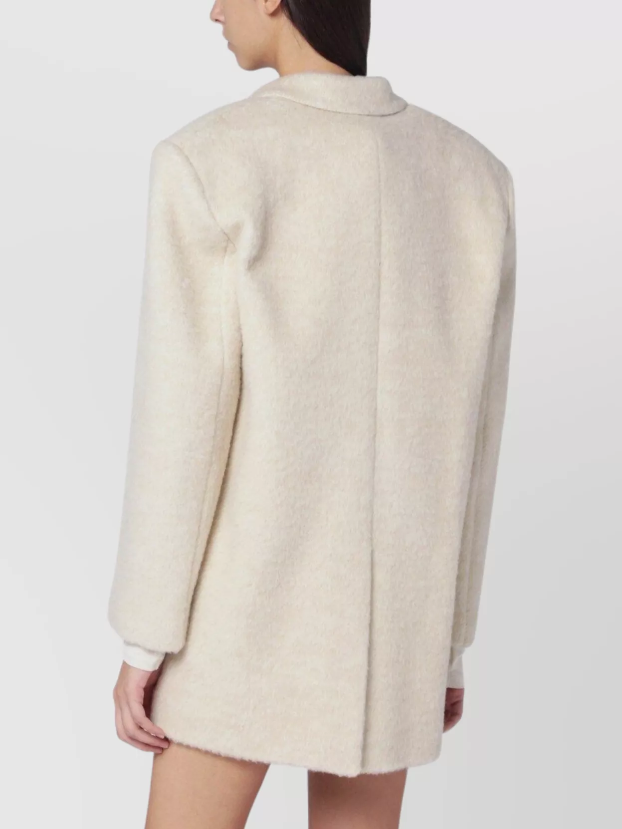 The Andamane Oversized Wool Blend Jacket In White