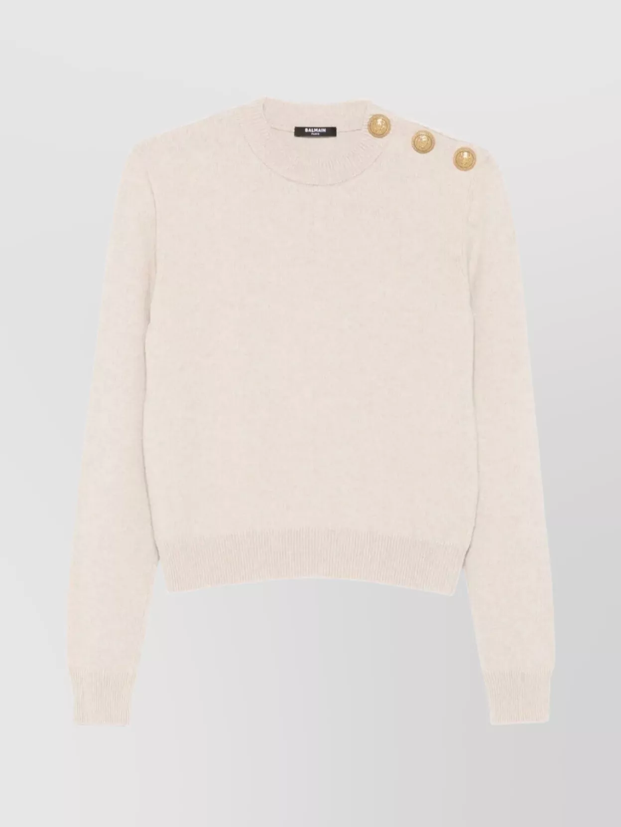 Balmain Eco-cashmere Button Sweater Sweaters And Cardigans Beige In Neutral