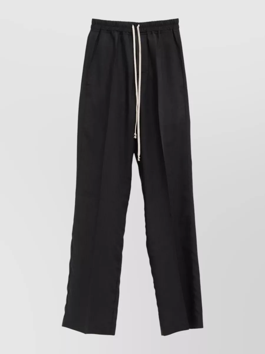 Rick Owens Straight Leg Trousers Nylon And Silk Blend In Black