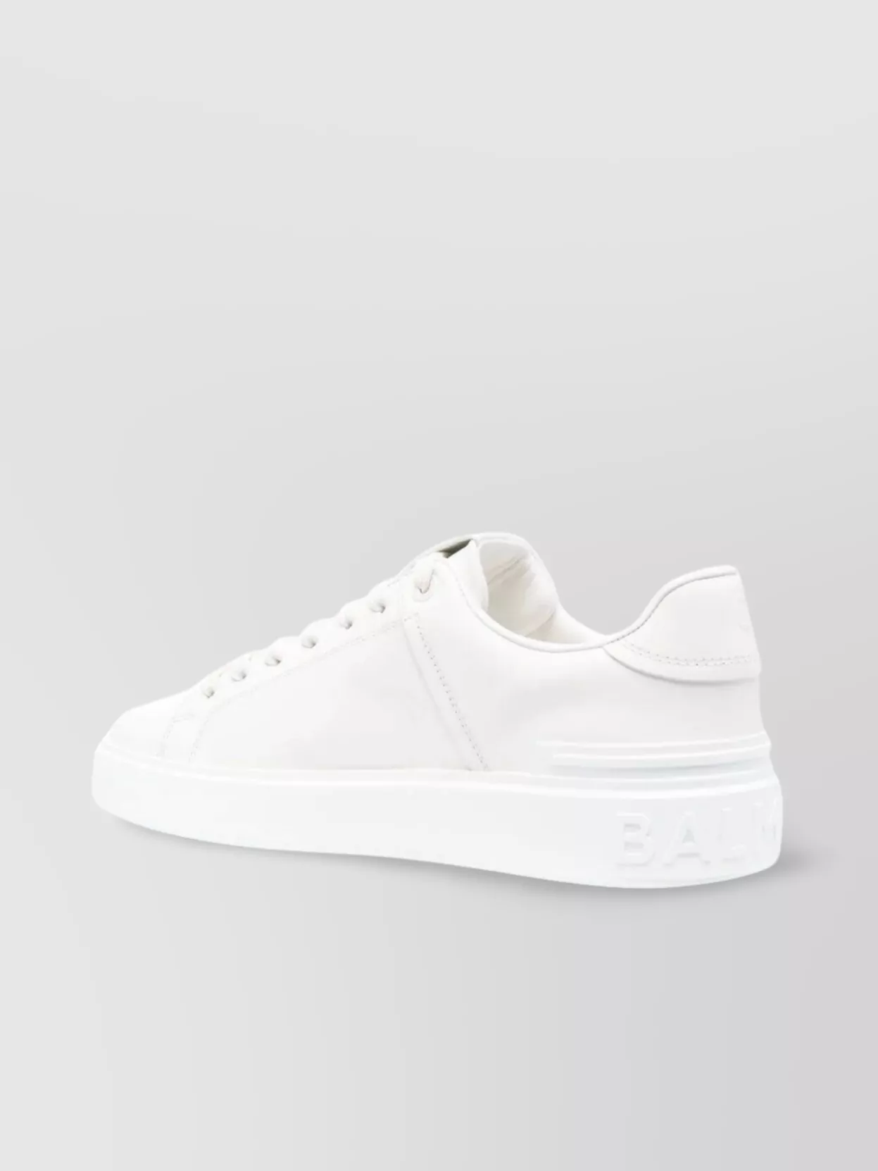 Balmain Court Calfskin Round Toe Sneakers