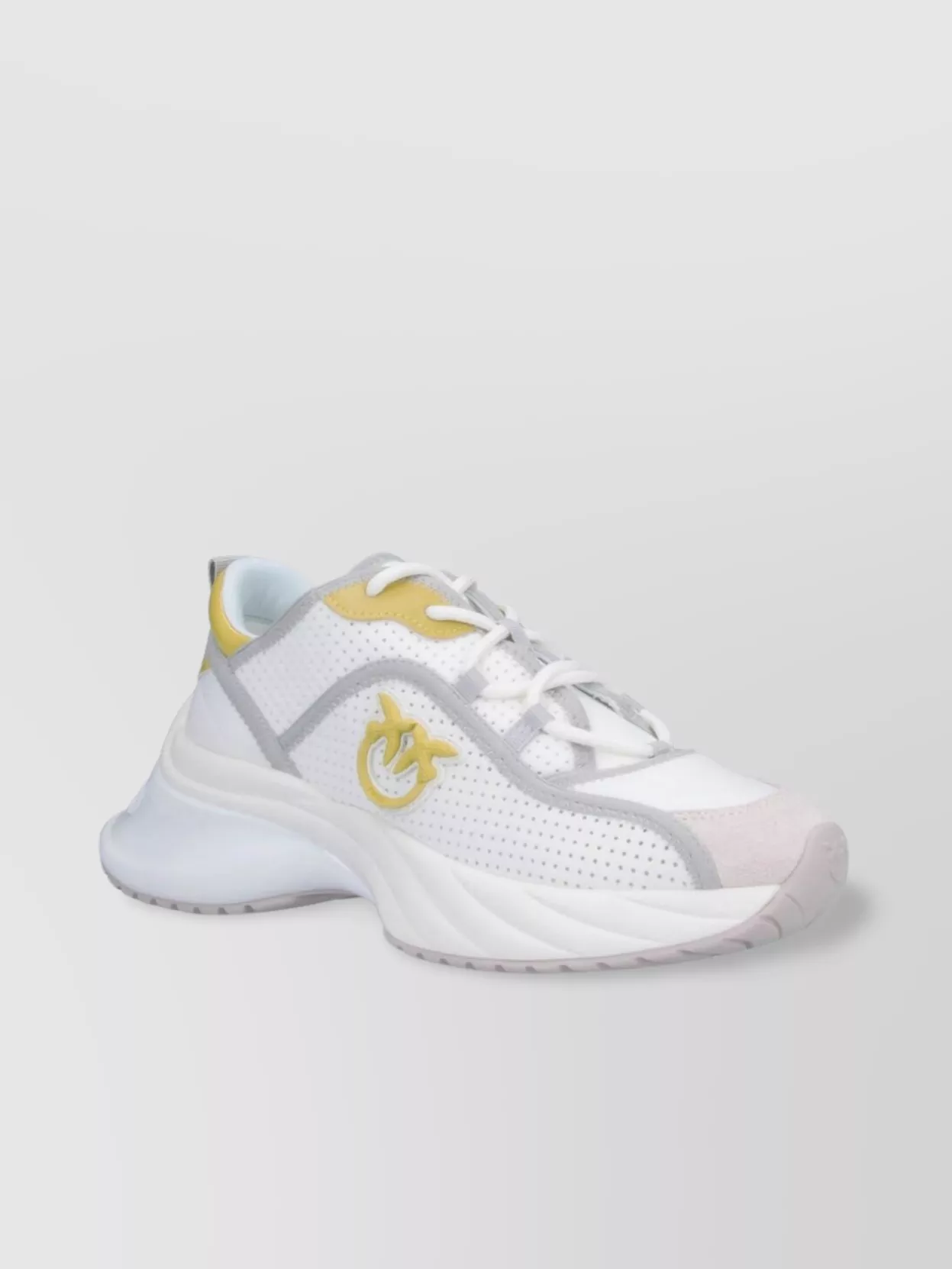 Pinko Low Top Sneakers With Perforated Design And Contrast Panels