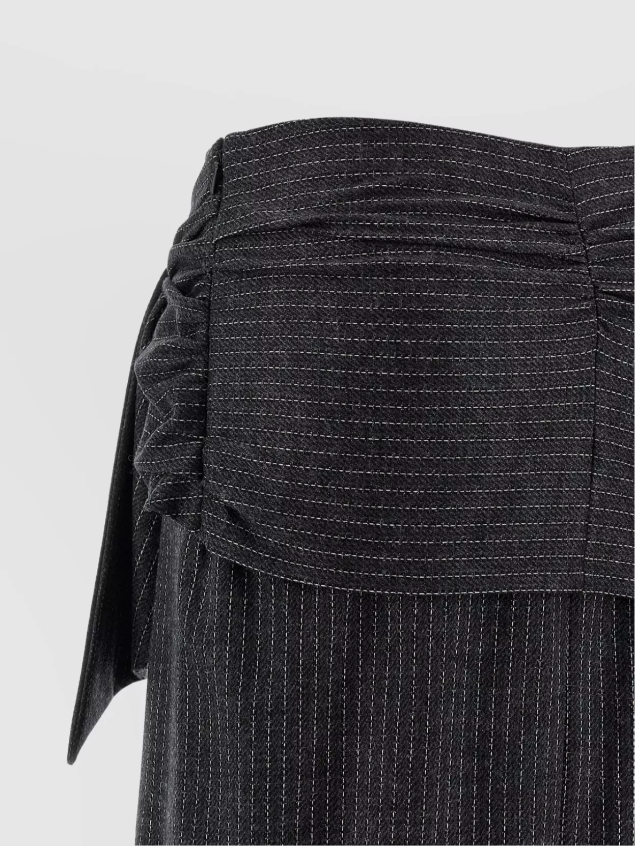 Isabel Marant Midi Skirt With Draped Design And Pinstripes In Black