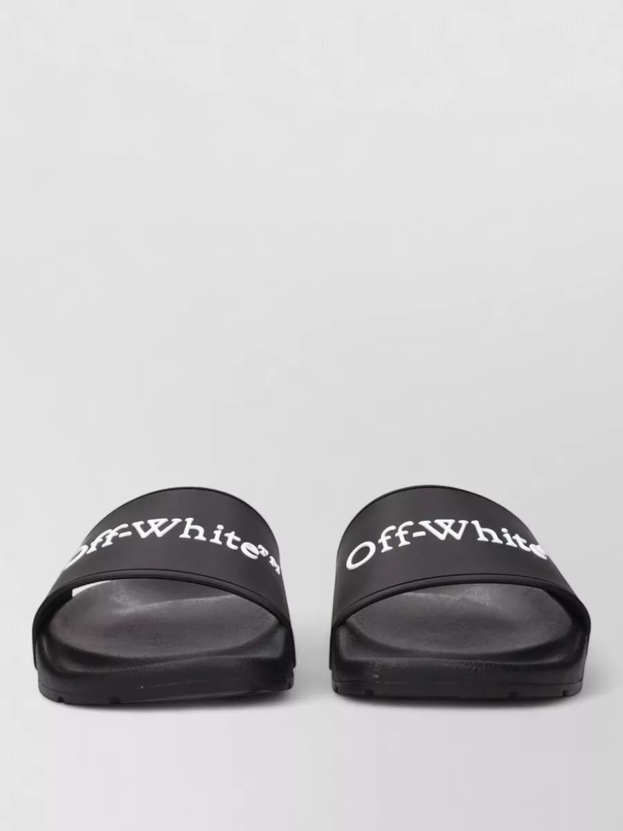 Off-White logo-print cotton slide sandals