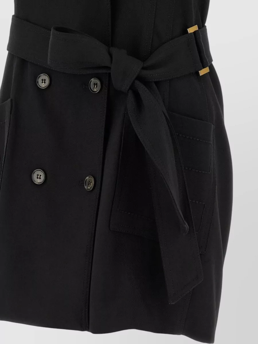 Elisabetta Franchi Halter Neck Dress Belted Waist Buttons