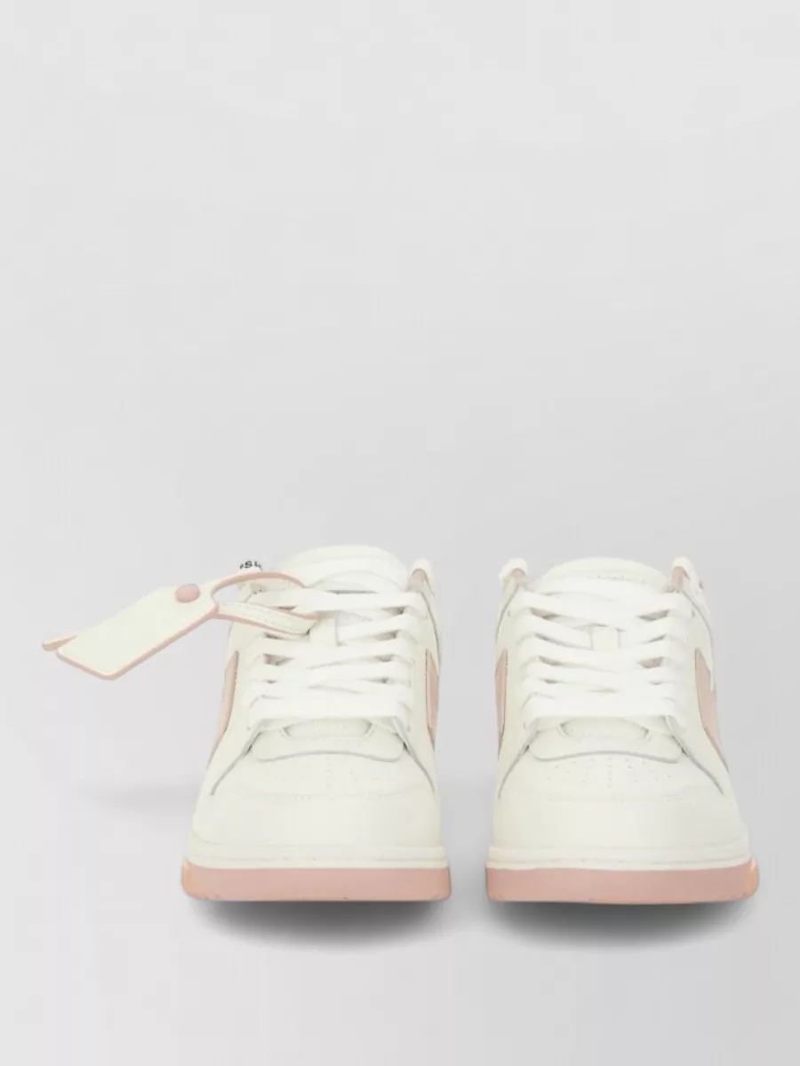 Off-White Sneakers Perforated Toe Contrast Panel Rubber Sole