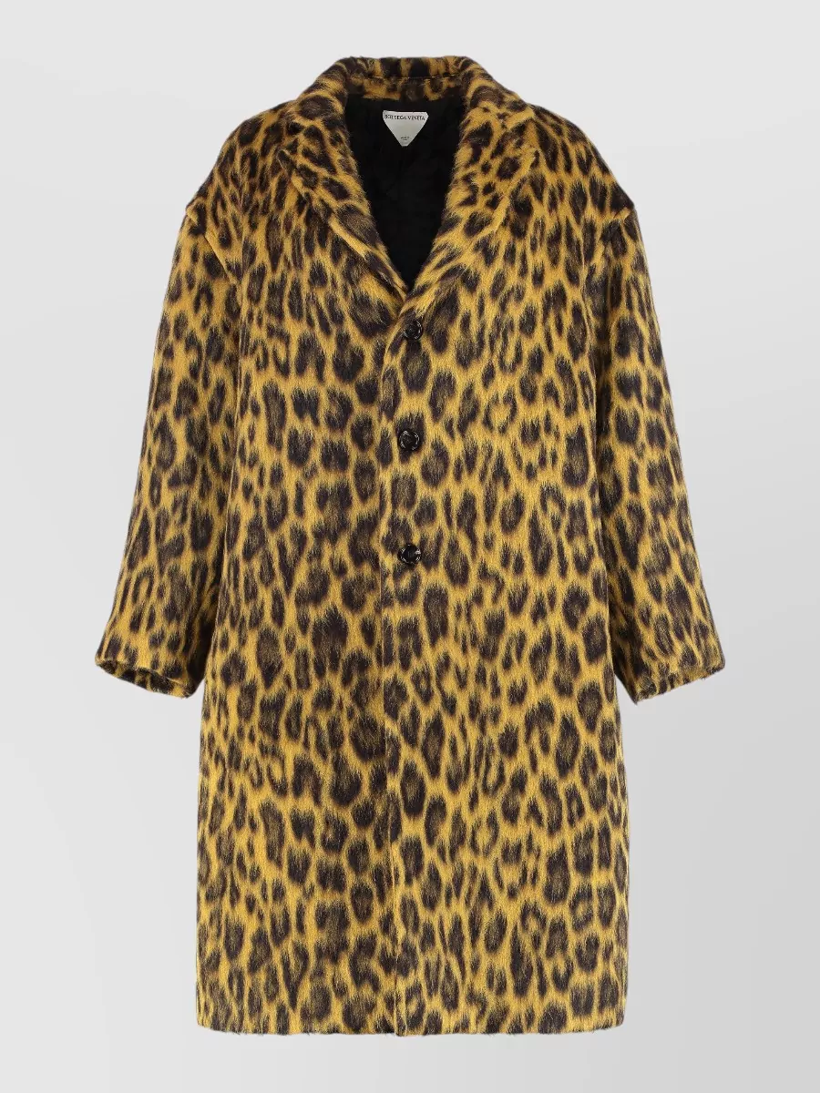 Bottega Veneta silk blend leopard print oversized coat