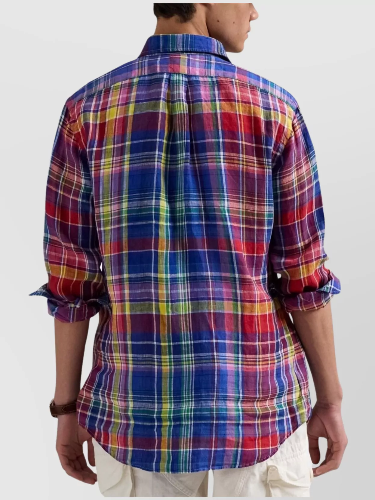Ralph Lauren Logo Check Pattern Shirt Collar