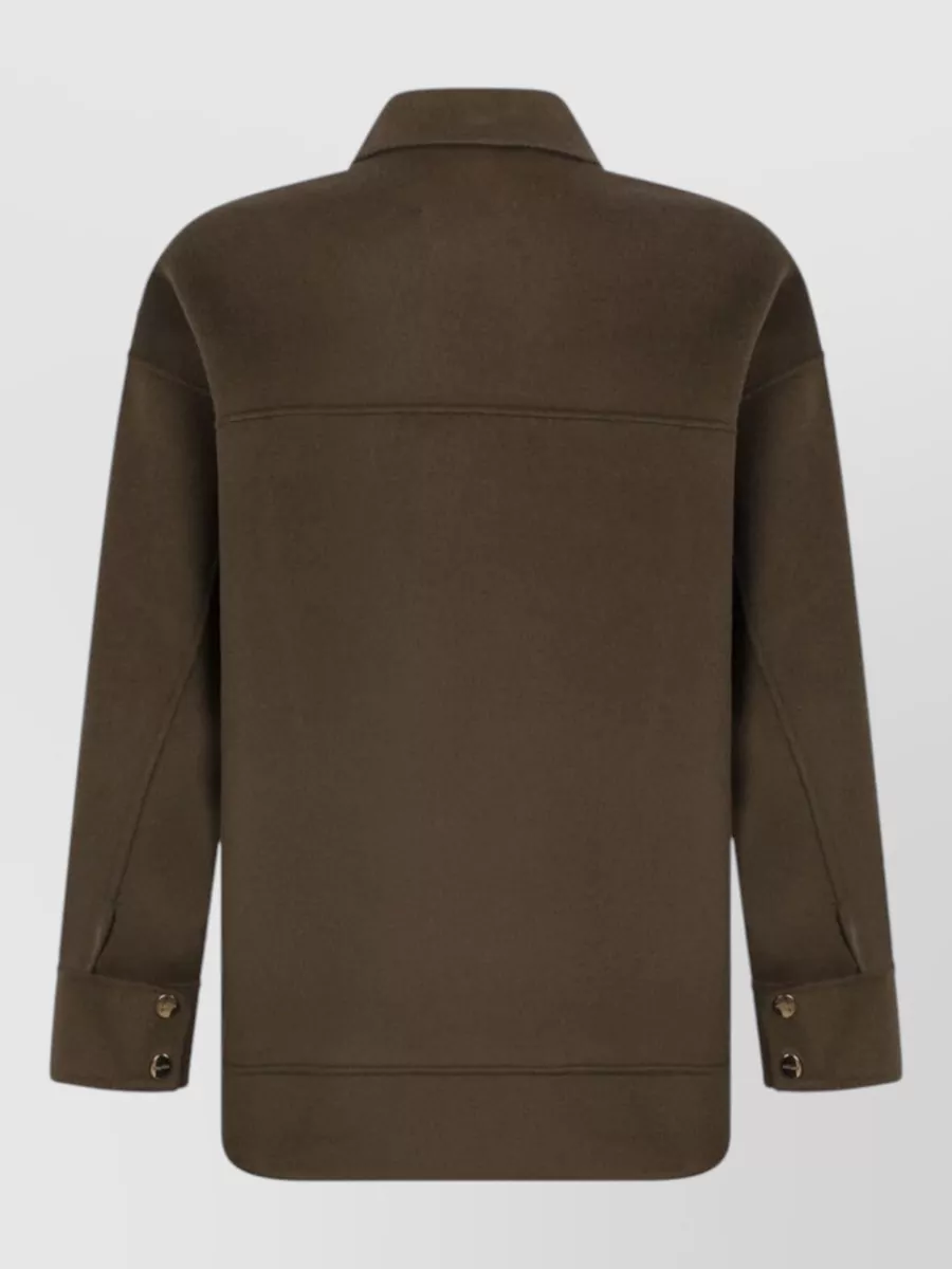 Max Mara Quilted Vest Coat Long Sleeves Nylon Silk