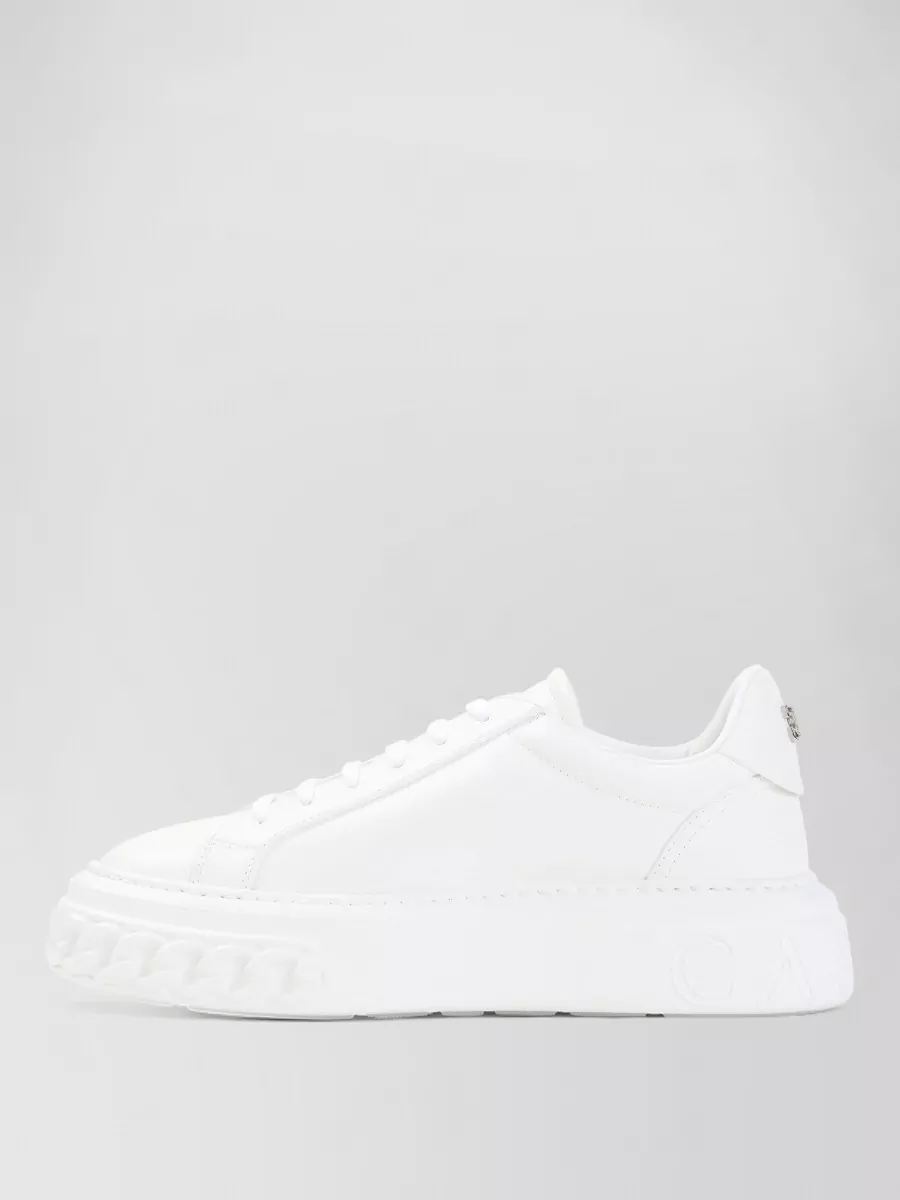Casadei Leather Lace-Up Sneakers