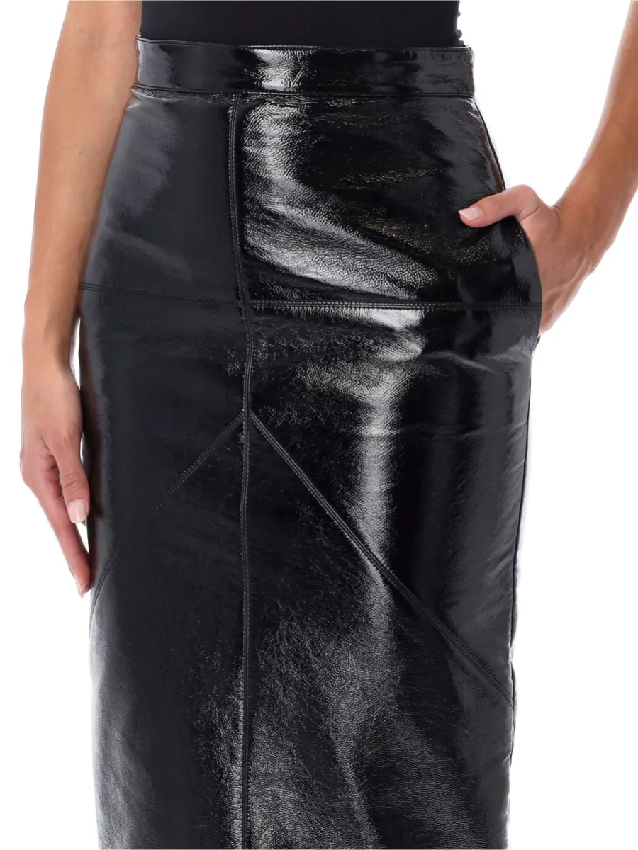 Lanvin Vinyl Paneled Midi Pencil Skirt