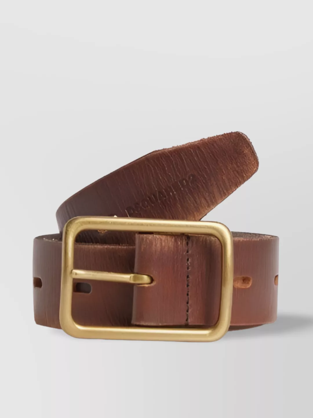 Dsquared2 Adjustable Textured Buckle Belts In Brown