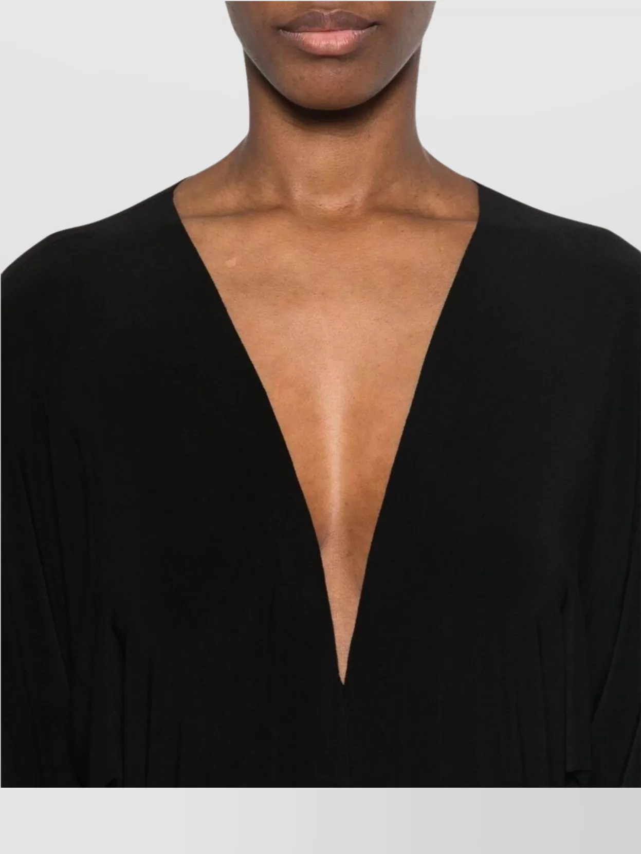 NORMA KAMALI DEEP V-NECK BODYSUIT WITH DOLMAN SLEEVES