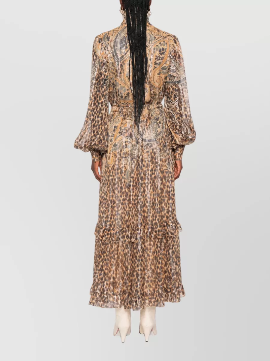 Etro Silk Paisley Leopard-Print Maxi Dress