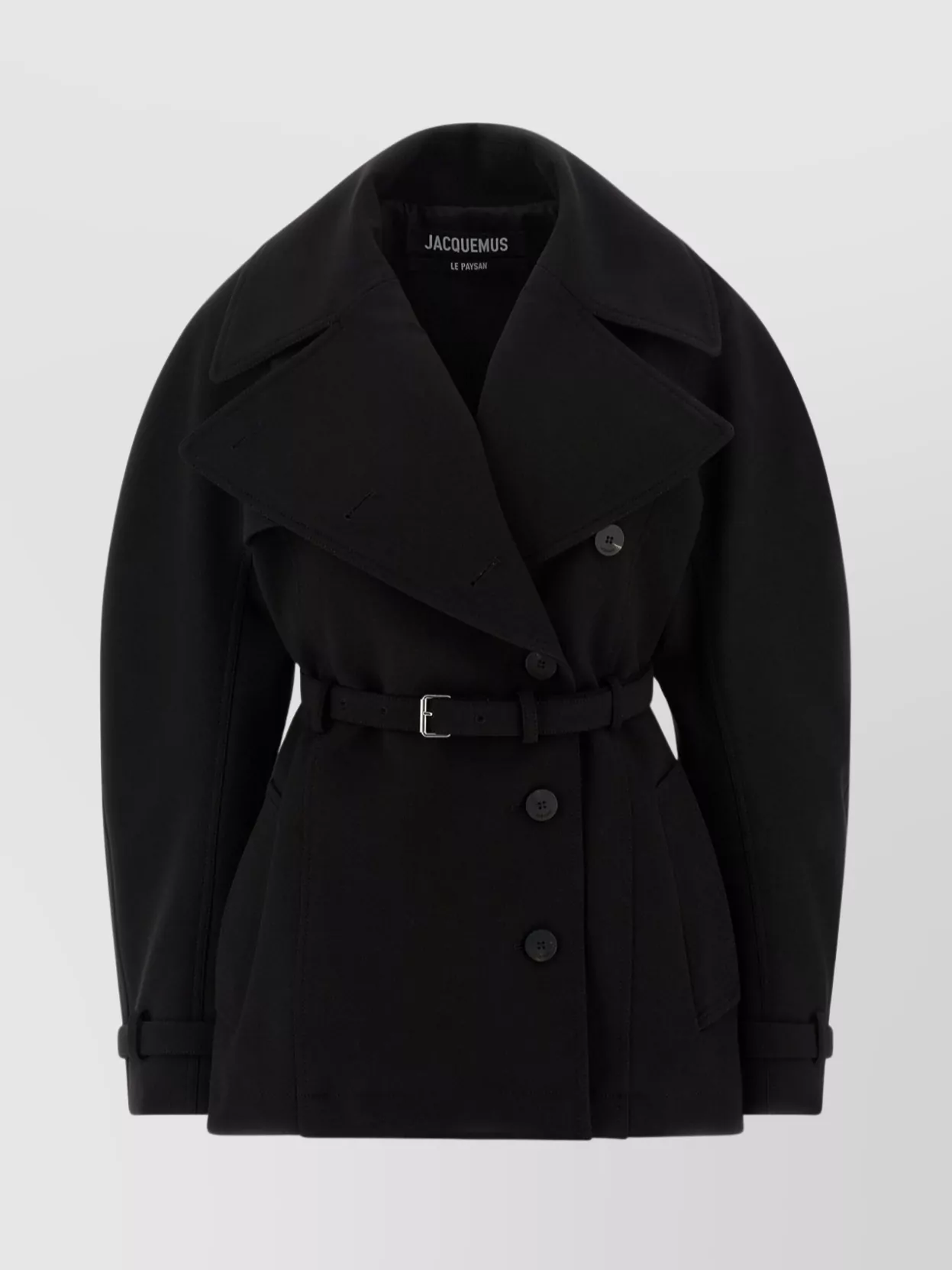 Jacquemus Womens Black Ovalo Court Belted Stetch-woven Trench Coat