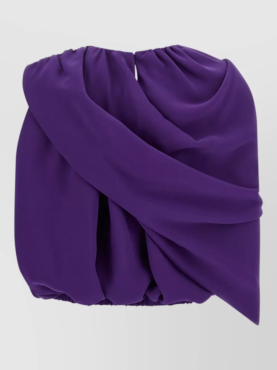 Balenciaga silk asymmetric draped cape top