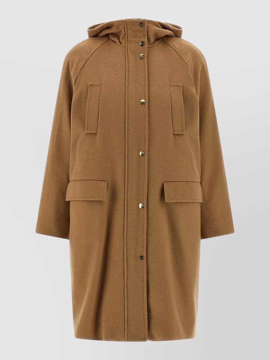 S Max Mara quilted hooded long parka coat