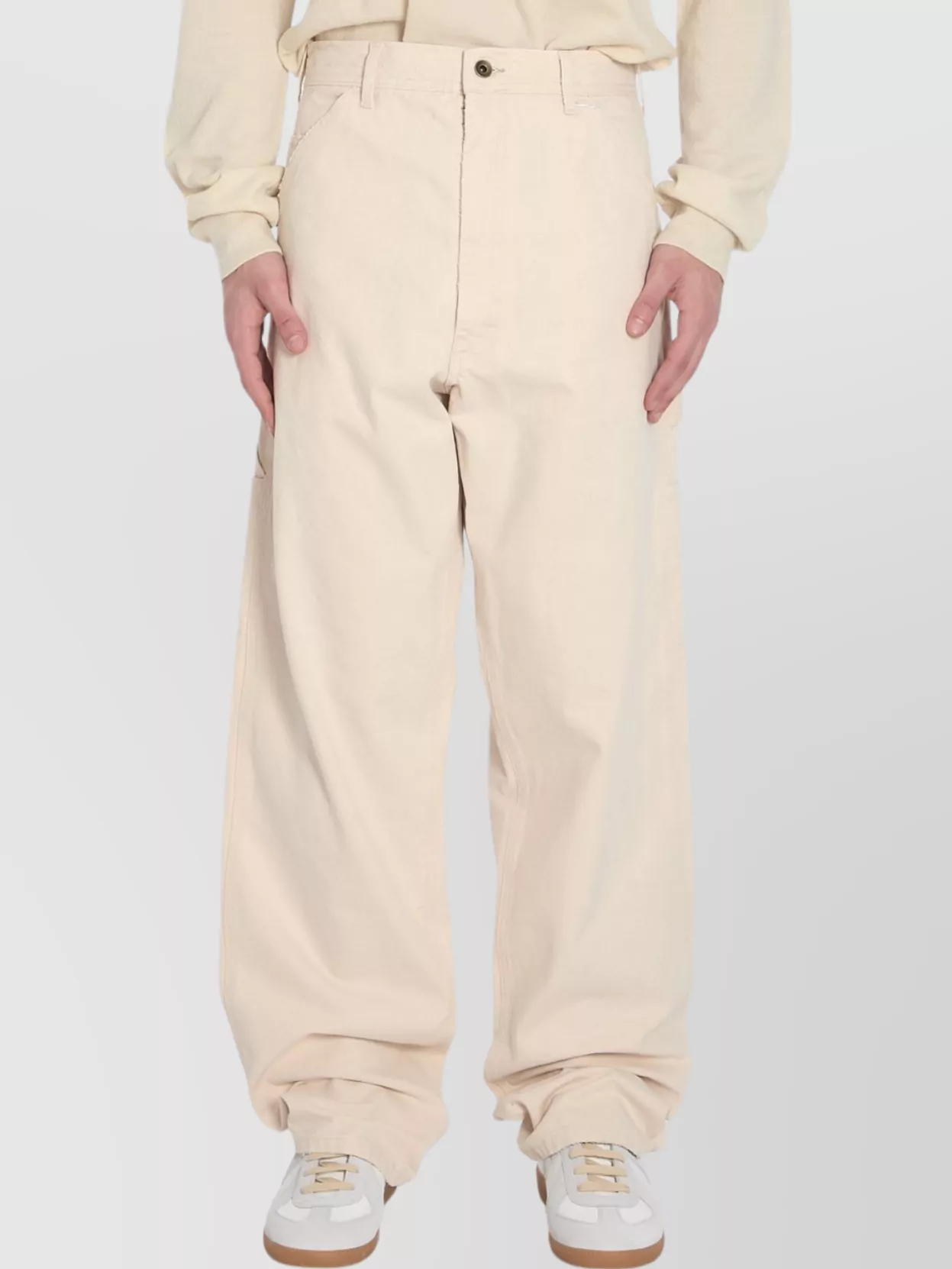 Maison Margiela - cargo style cotton jeans with distressed hems