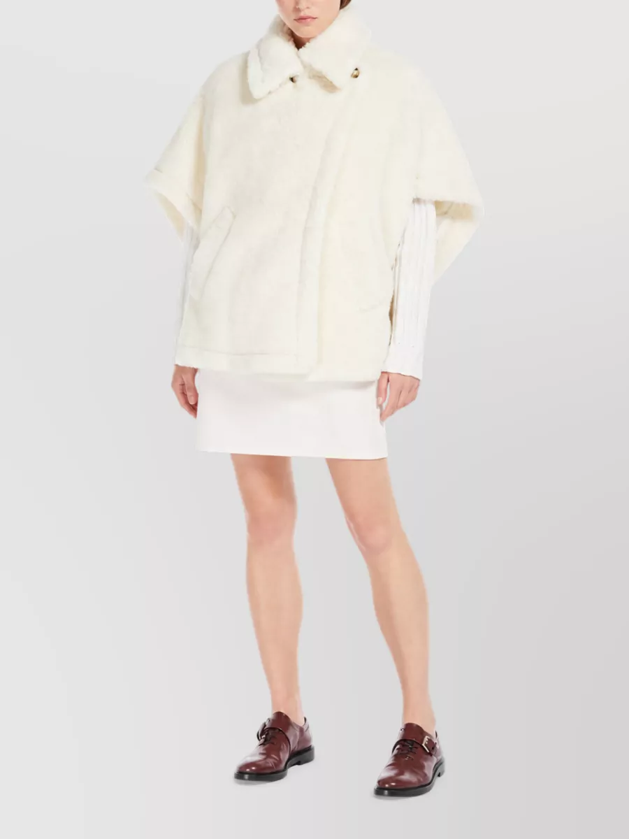 Max Mara Alpaca Wool Silk Fleece Cape