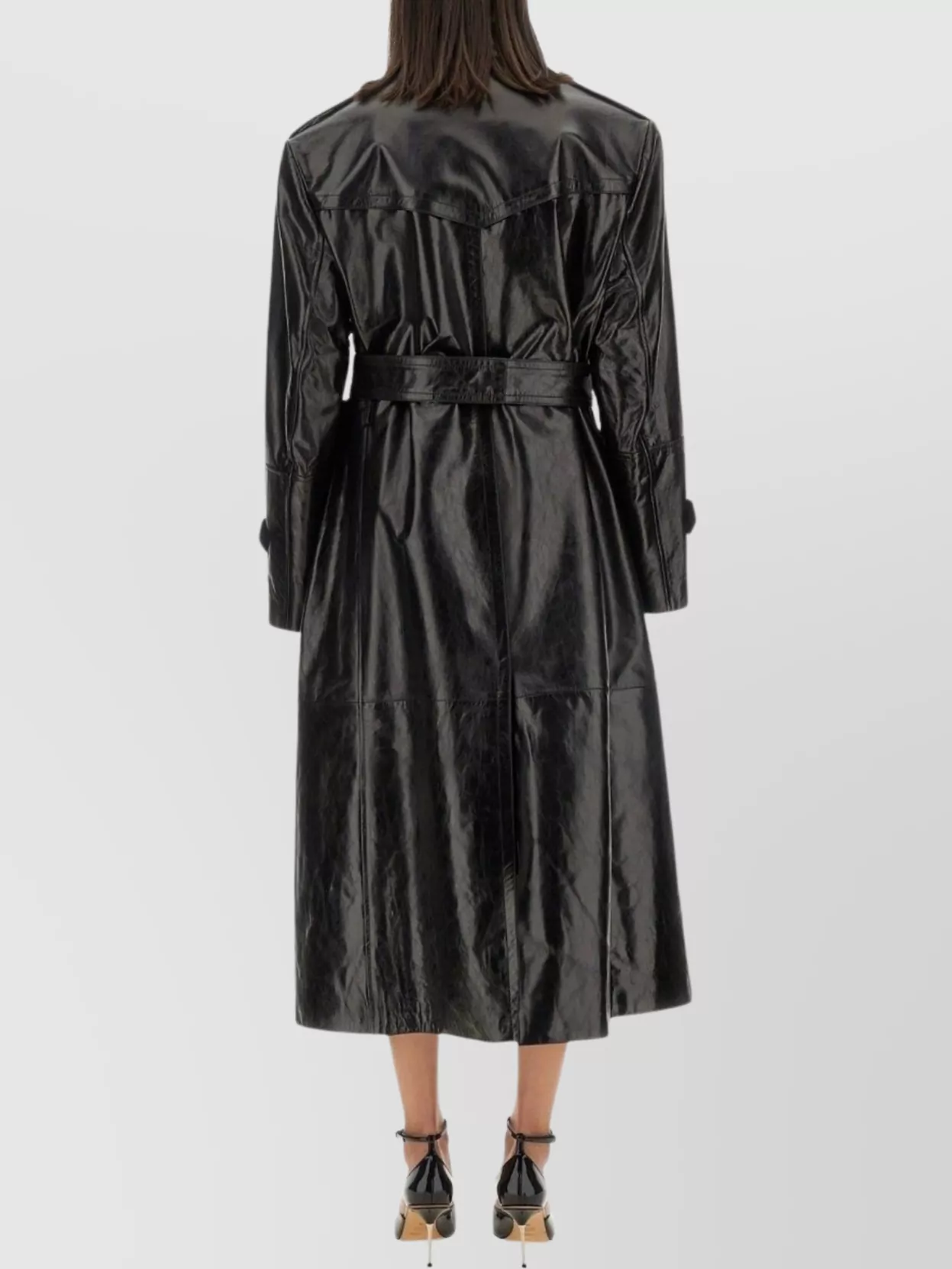 Sportmax Long Coat With Belt And Epaulettes In Brown