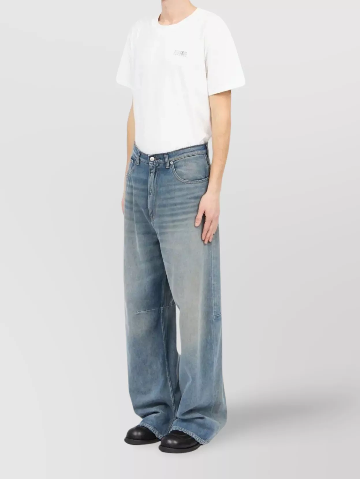 Mm6 Maison Margiela High Waist Wide Leg Five Pocket Trousers