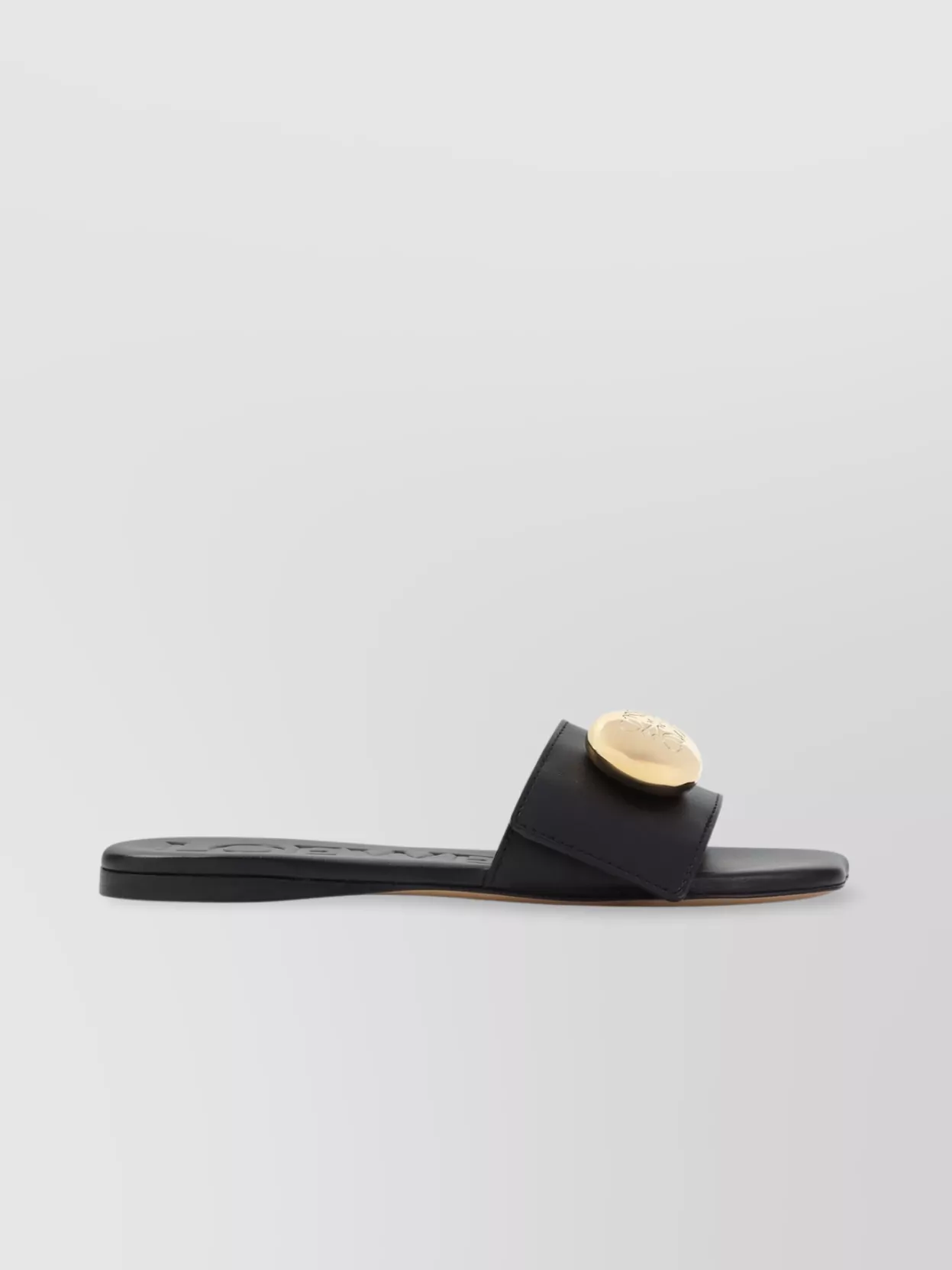 Loewe Slide Sandals Golden-Toned Pebble