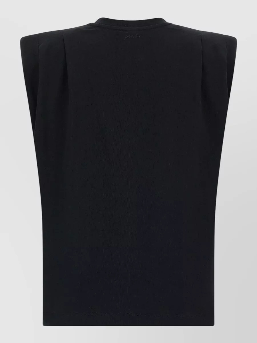 Pinko Cotton Sleeveless Cropped T-Shirt