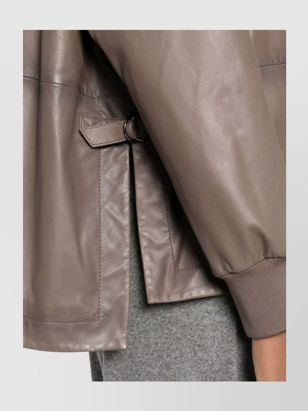 Emporio Armani Long Sleeve Leather Jacket Chest Pocket