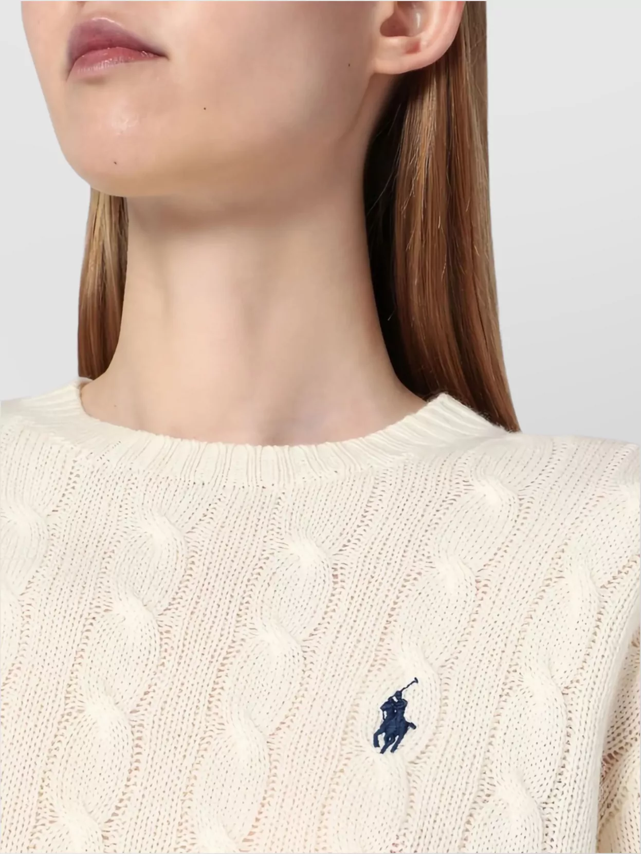 Ralph Lauren Cable Knit Crew Neck Long Sleeve Sweater