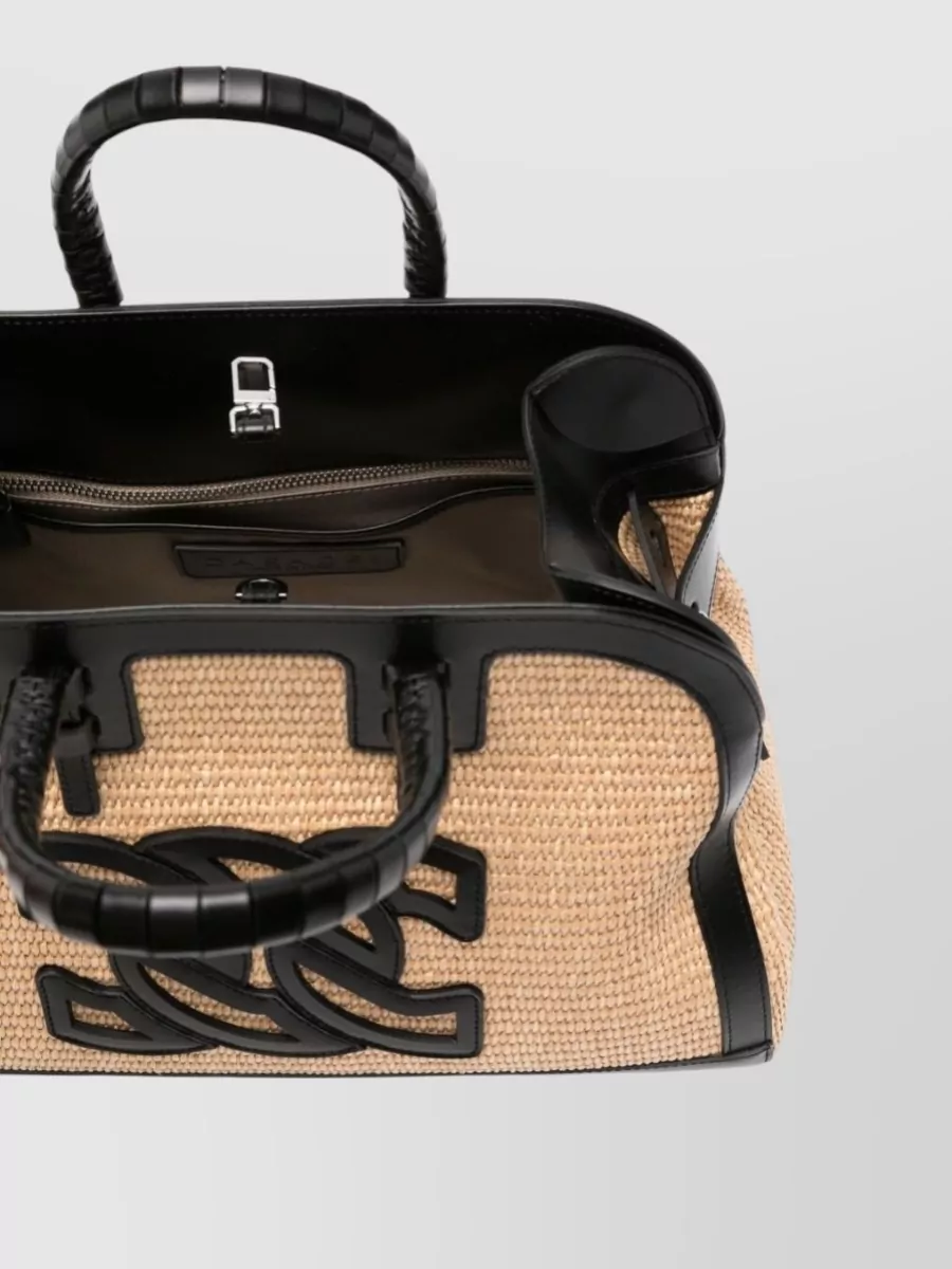 Casadei Leather Logo Appliqué Tote Bag